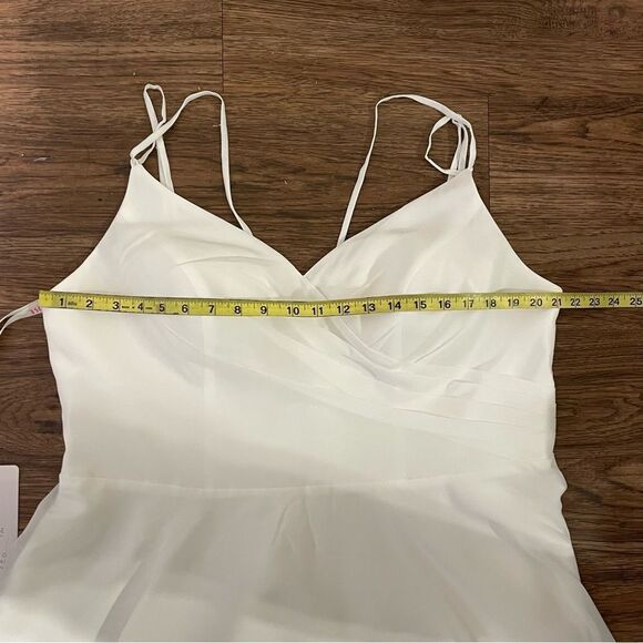 NWT JJ’s House A-line V-Neck Mini Chiffon Homecoming Dress Ivory Ruffle sz 18W - Picture 9 of 14